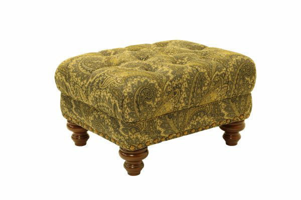 Picture of CHARTEUX SMOKE UPHOLSTERED OTTOMAN