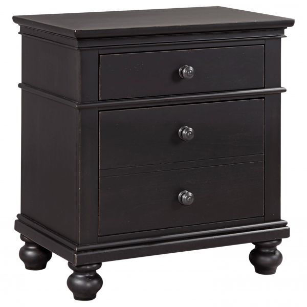 Picture of OXFORD BLACK 2 DRAWER NIGHTSTAND