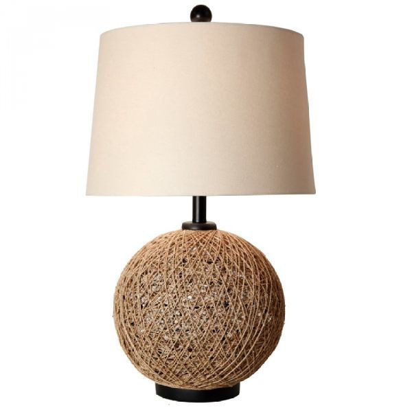 Picture of WOVEN RATTAN BALL TABLE LAMP