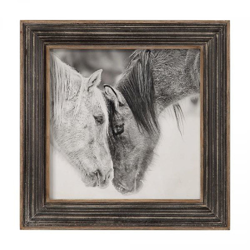 Picture of BLACK AND WHITE HORSES FRAME