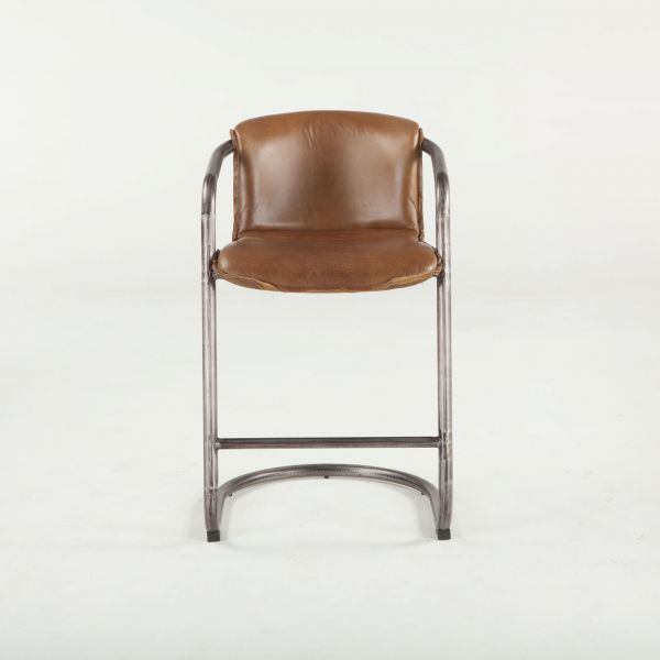 Picture of ANNECY CHESTNUT LEATHER COUNTER HEIGHT CHAIR