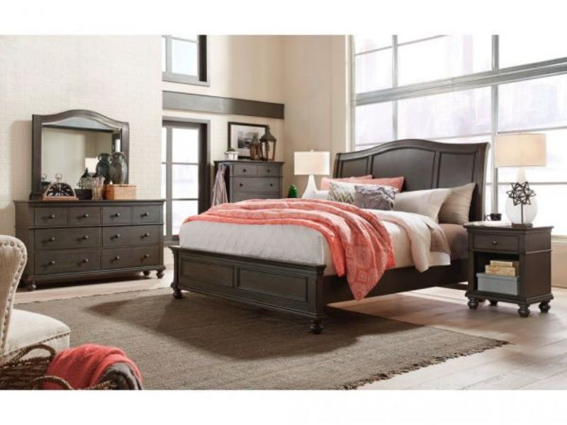 Picture of OXFORD PEPPER CORN KING SLEIGH BED