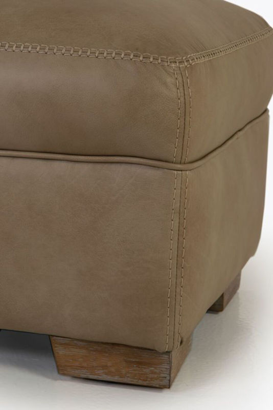 Picture of LUXE LINEN LEATHER OTTOMAN
