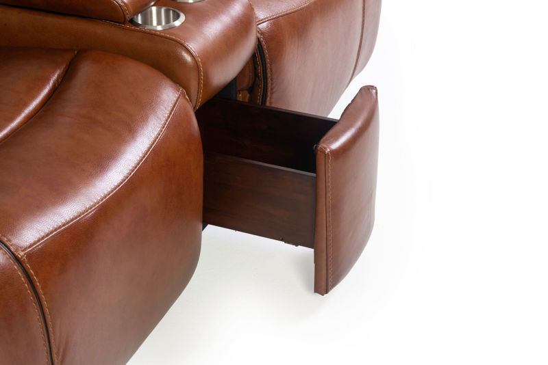 Picture of STAMPEDE CHESTNUT LEATHER POWER RECLINING LOVESEAT