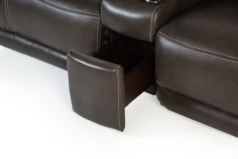 Picture of FERRARA SMOKE ALL LEATHER POWER RECLINING LOVESEAT