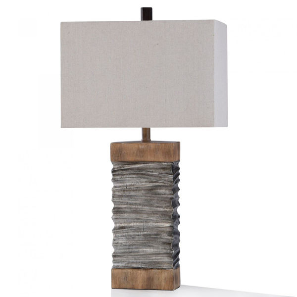 Picture of DARLEY SLATE AND WOOD TABLE LAMP