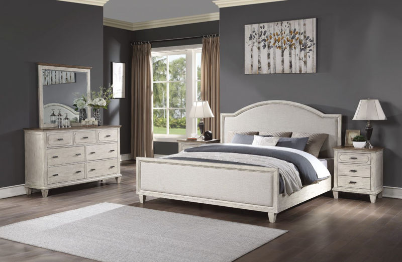 Newport Upholstered King Set By, White Upholstered King Bedroom Set