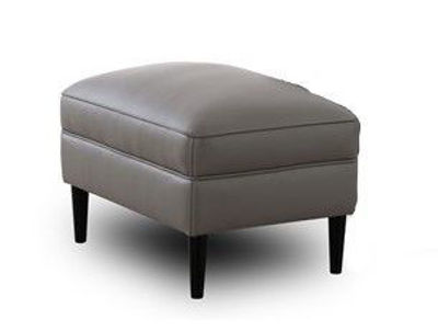 Picture of BALI LIGHT GRAY LEATHER OTTOMAN