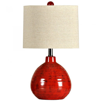 Picture of APPLE RED CERAMIC TABLE LAMP