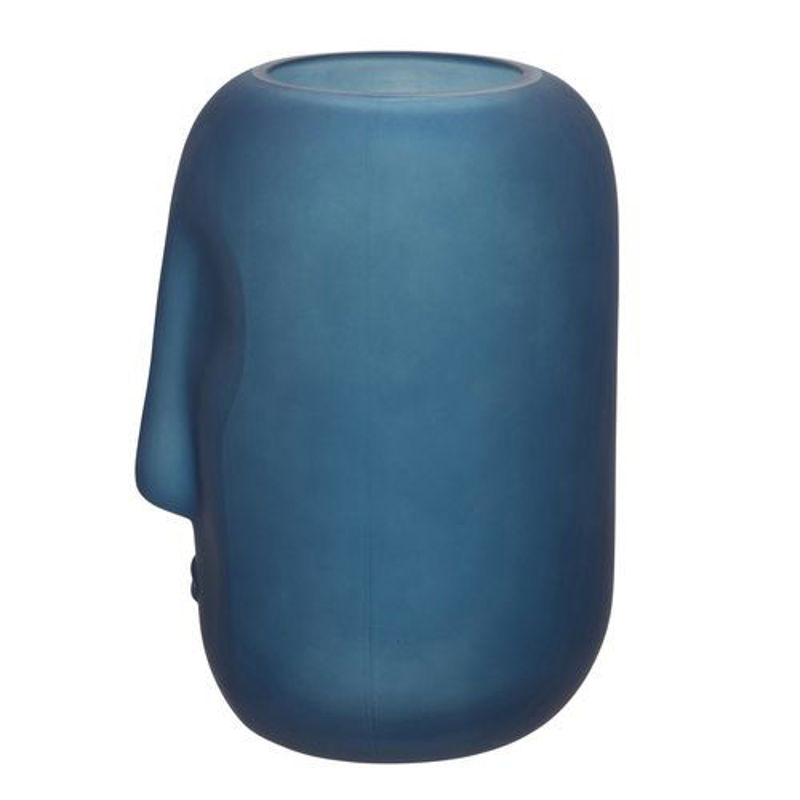 Picture of BLUE GLASS FACE VASE