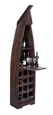 Picture of BROWN WOOD STANDING WINE RACK