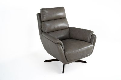 Picture of STALLION LIGHT GRAY ALL LEATHER SWIVEL CHAIR