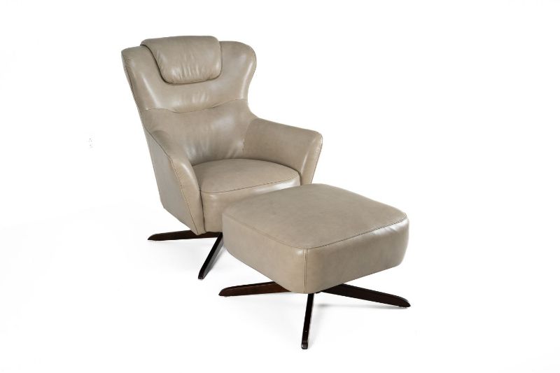 Picture of STALLION PEBBLE ALL LEATHER SWIVEL CHAIR