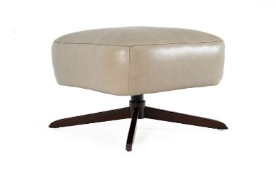 Picture of STALLION PEBBLE ALL LEATHER OTTOMAN