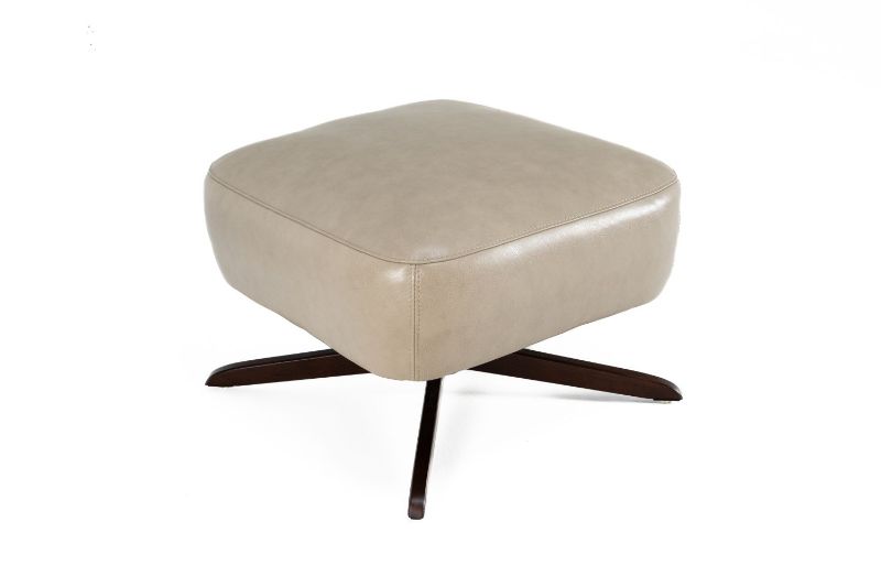 Picture of STALLION PEBBLE ALL LEATHER OTTOMAN