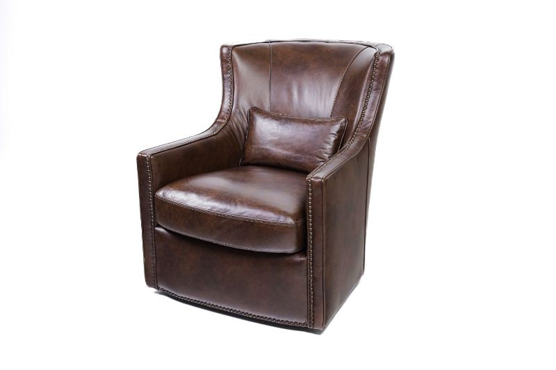 Picture of ST. JAMES OLD ENGLISH ALL LEATHER SWIVEL CHAIR