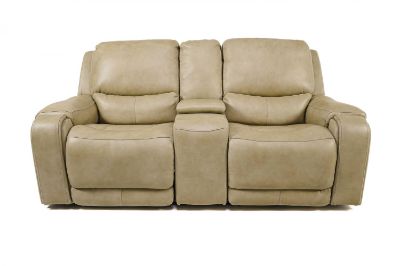 Picture of LUX LINEN ALL LEATHER POWER RECLINING LOVESEAT