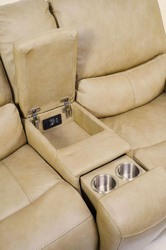Picture of LUX LINEN ALL LEATHER POWER RECLINING LOVESEAT